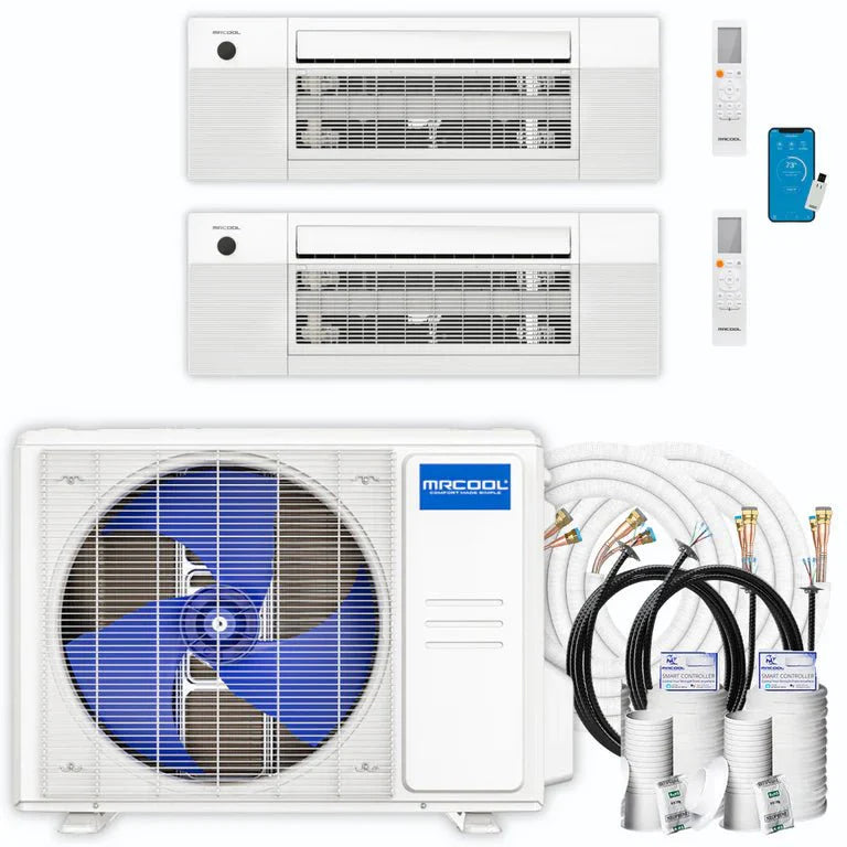 MRCOOL DIY 4th Gen 2-Zone 18,000 BTU 21 SEER (9K + 9K) Ductless Mini Split AC and Heat Pump with Ceiling Cassettes - Premium 18K from MRCOOL - Just $4136! Shop now at Express Lane HVAC