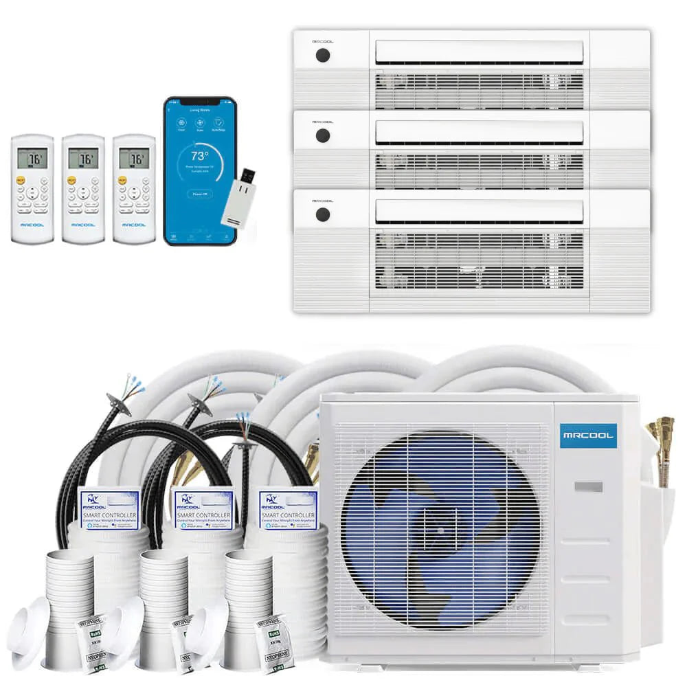 MRCOOL DIY 4th Gen 3-Zone 36,000 BTU 22 SEER (9K + 9K + 12K) Ductless Mini Split AC and Heat Pump with Ceiling Cassettes - Premium 36K from MRCOOL - Just $6262! Shop now at Express Lane HVAC