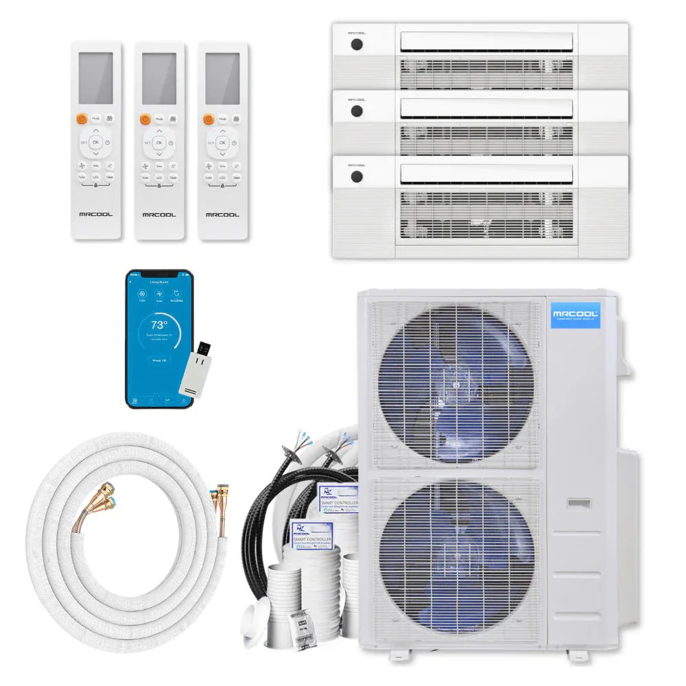 MRCOOL DIY 4th Gen 3-Zone 48,000 BTU 22 SEER (12K + 12K + 18K) Ductless Mini Split AC and Heat Pump with Ceiling Cassettes - Premium 48K from MRCOOL - Just $7000! Shop now at Express Lane HVAC