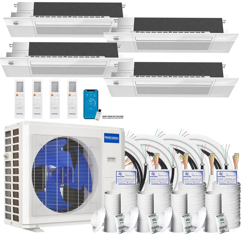 MRCOOL DIY 4th Gen 4-Zone 36,000 BTU 22 SEER (9K + 9K + 9K + 9K) Ductless Mini Split AC and Heat Pump with Ceiling Cassettes - Premium 36K from MRCOOL - Just $6798! Shop now at Express Lane HVAC
