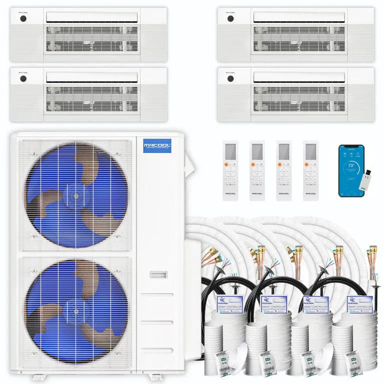 MRCOOL DIY 4th Gen 4-Zone 48,000 BTU 21 SEER (9K + 9K + 12K + 18K) Ductless Mini Split AC and Heat Pump with Ceiling Cassettes - Premium 48K from MRCOOL - Just $8362! Shop now at Express Lane HVAC