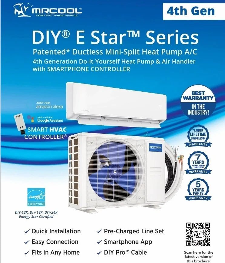 MRCOOL DIY 12K 12,000 BTU 22 SEER 4th Gen Ductless Mini Split Air Conditioner and Heat Pump - 115V - Premium 12K from MRCOOL - Just $1738! Shop now at Express Lane HVAC