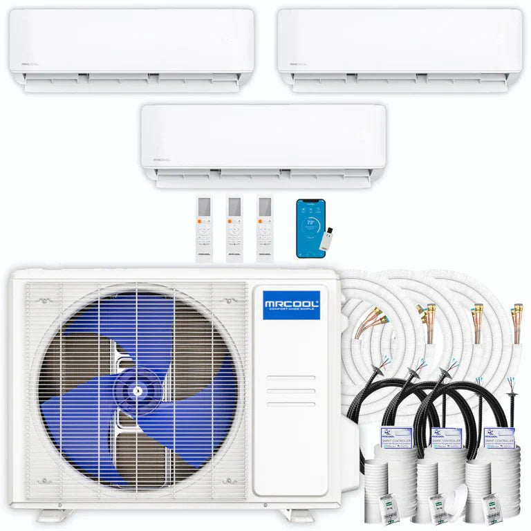 MRCOOL DIY 4th Gen Multi-Zone 3-Zone 27,000 BTU 22 SEER (9K + 9K + 9K) Ductless Mini-Split Air Conditioner and Heat Pump - Premium 27K from MRCOOL - Just $3641! Shop now at Express Lane HVAC